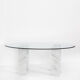 Table named "Diapason". Carrara marble and glass. Cattelan Italia. 90s.
