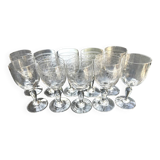 10 wine/water glasses 14.5 cm Cristal d'Arques Matignon Vintage model