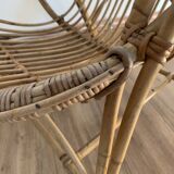 Fauteuil coquille en rotin