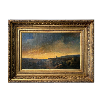 Table XIX° Romantic "Solitary shepherd at dusk" HST/P + frame