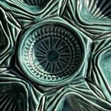 Plat à compartiment coquillages turquoise D28