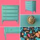 Commode vintage vert menthe 1950