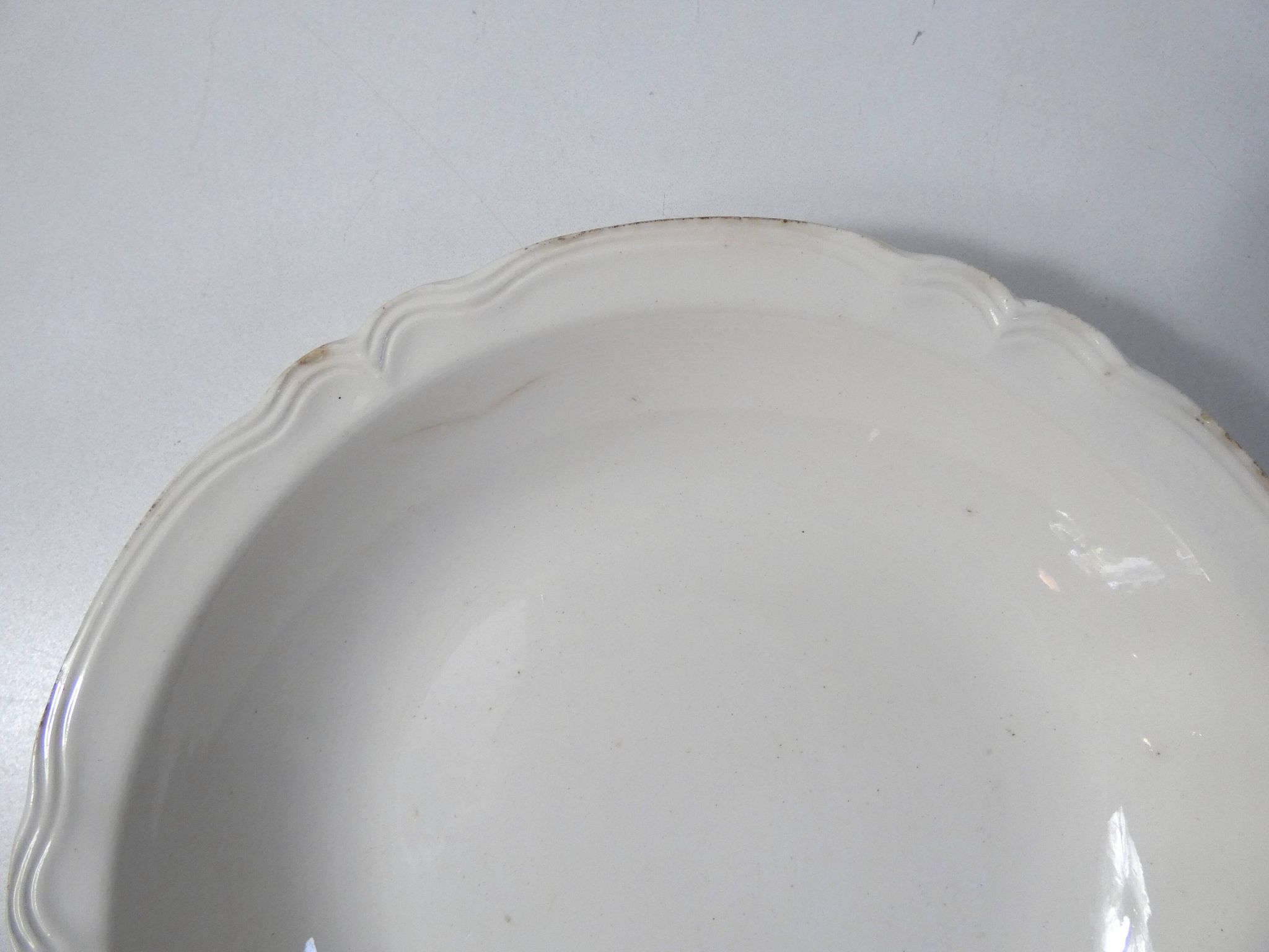 large deep vegetable dish Digoin Sarreguemines cream white