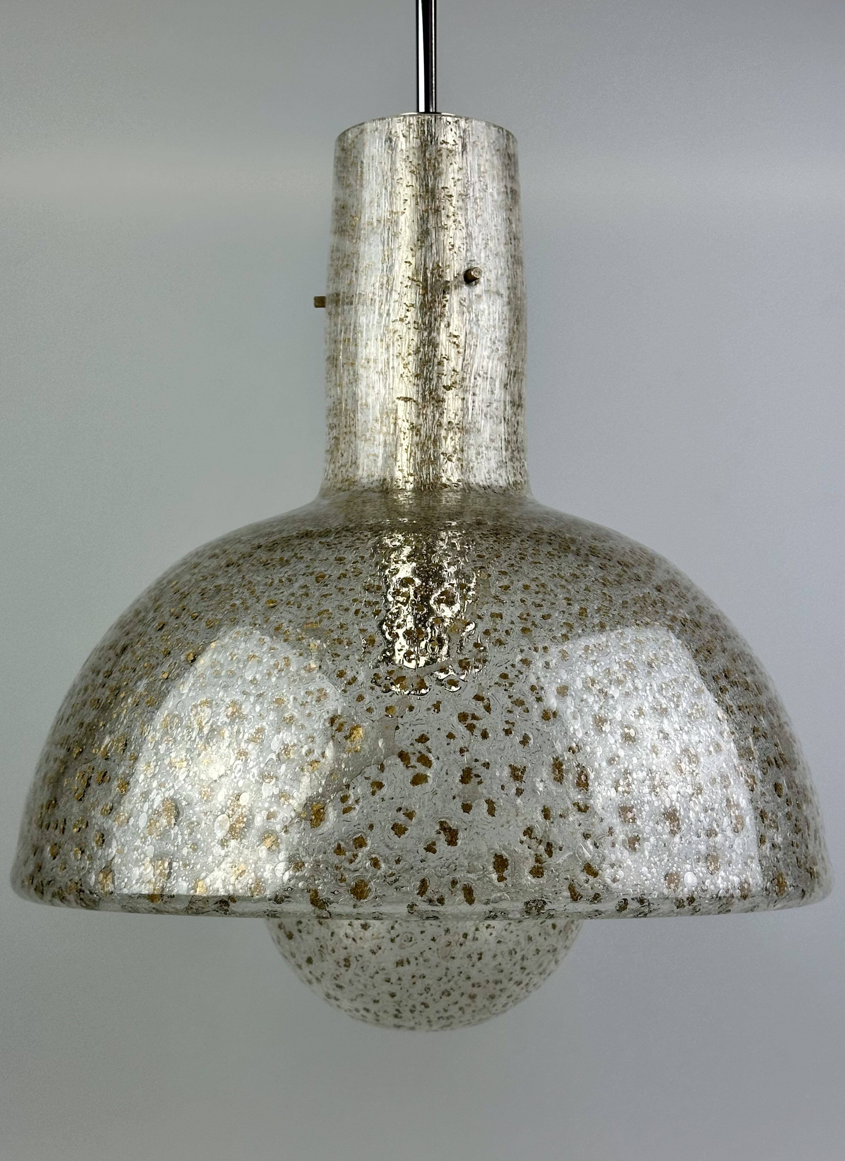 60s 70s ceiling lamp hanging lamp by Temde Leuchten glass space age design