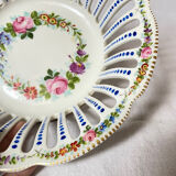 Corbeille à fruit ajourée en porcelaine peint à la main