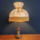 Vintage Gold Brass Table Lamp – Pleated Umbrella Style Lampshade