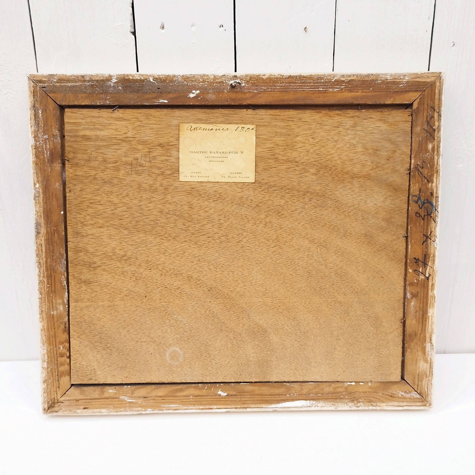 Oil on panel bouquet of anemones Marthe Puig