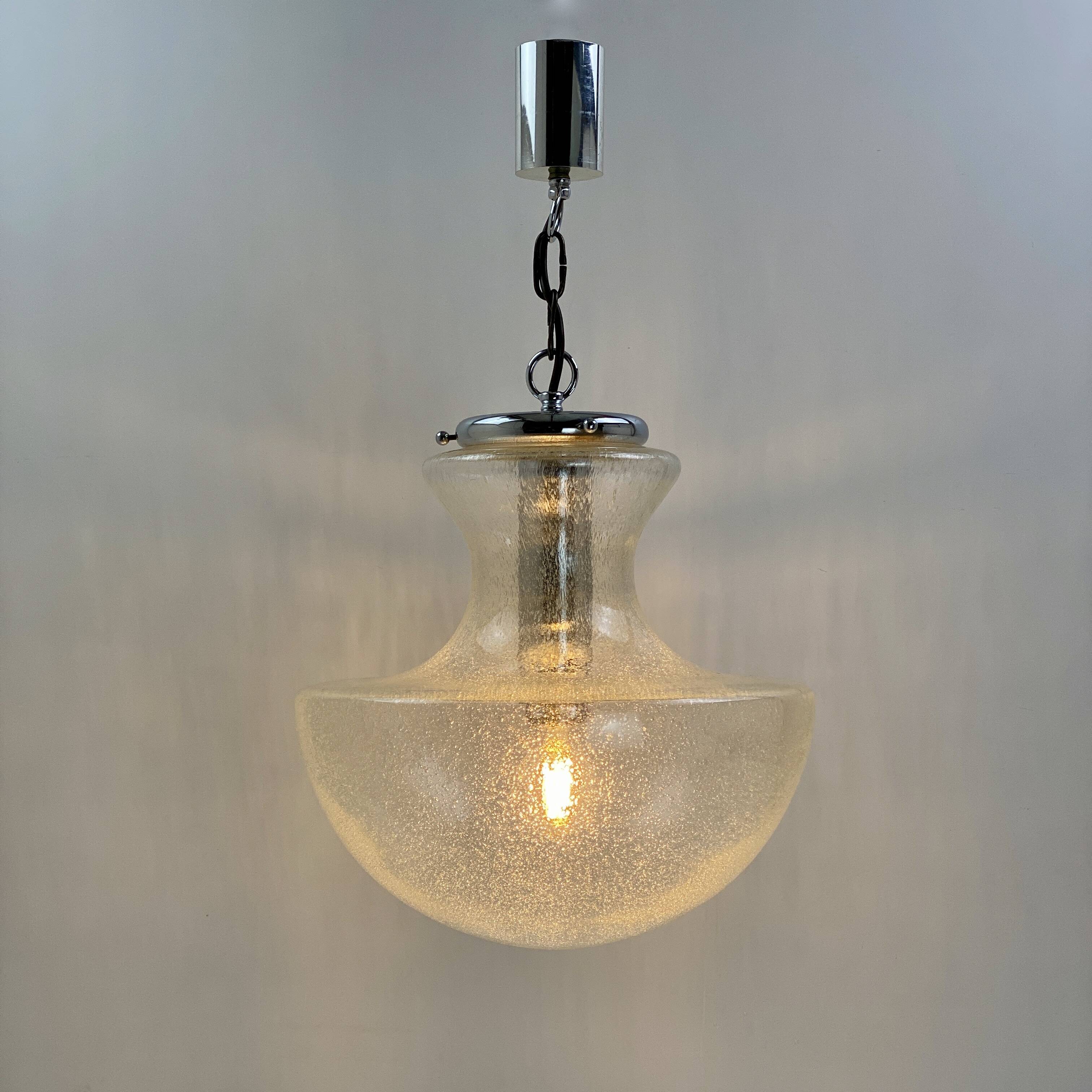 Murano glass pendant light (Mazzega) for Doria, 1960s.