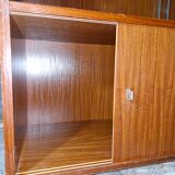 Danish teak library, display cabinet, shelves 1970