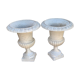 Paire de vases medicis blancs en fonte