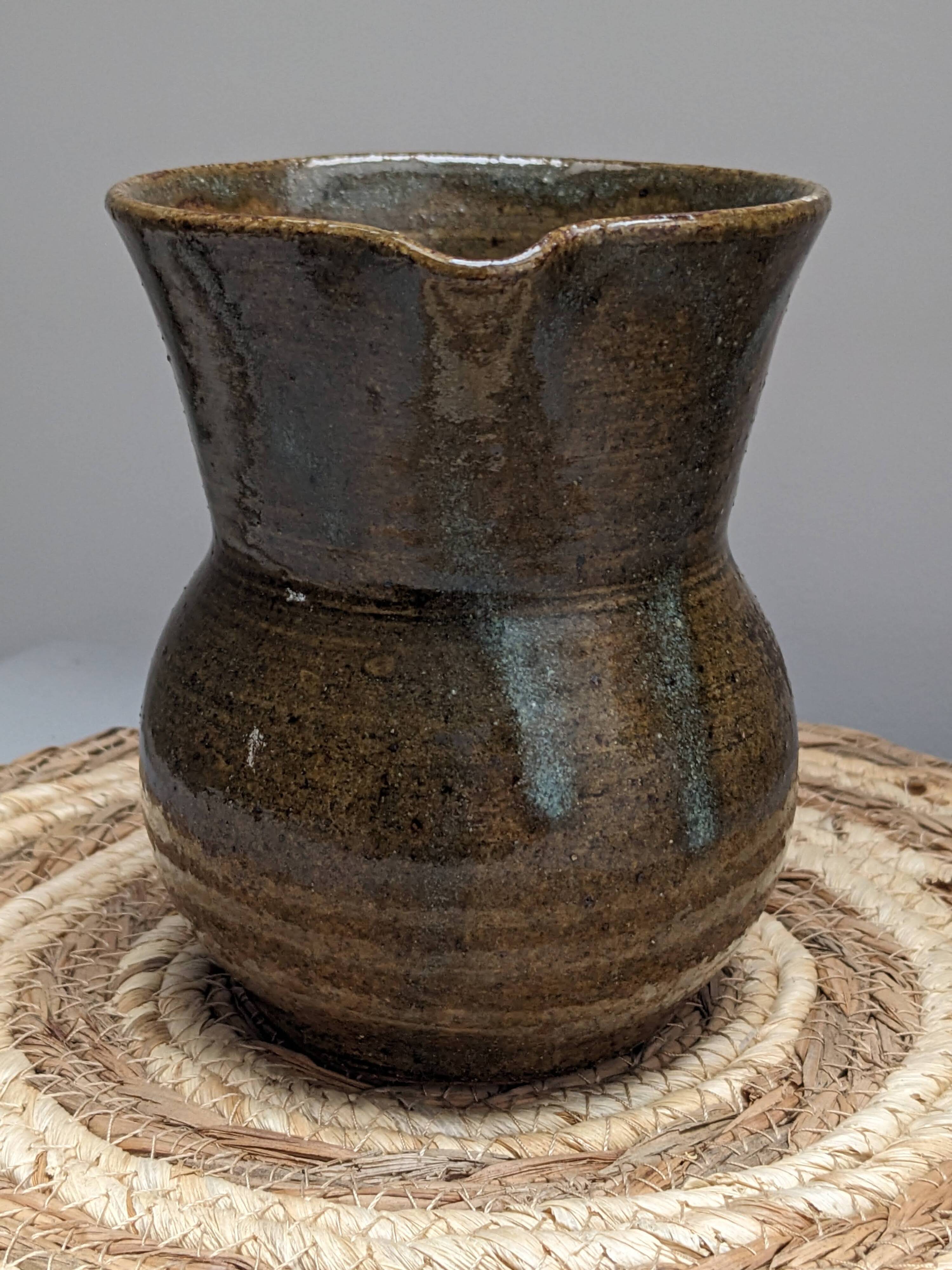 Pyrite stoneware pitcher vase