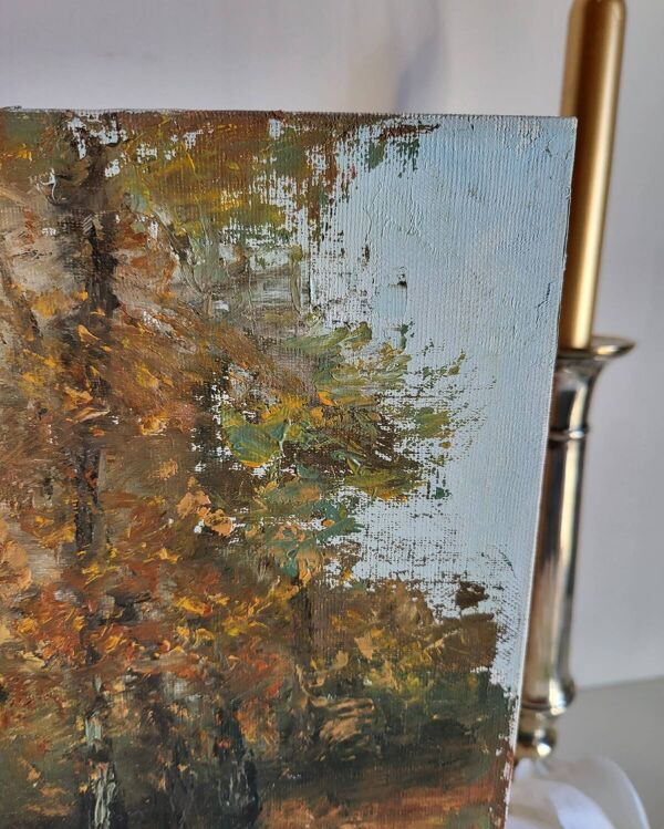 Huile sur Panneau B. RABEL Paysage Automnal