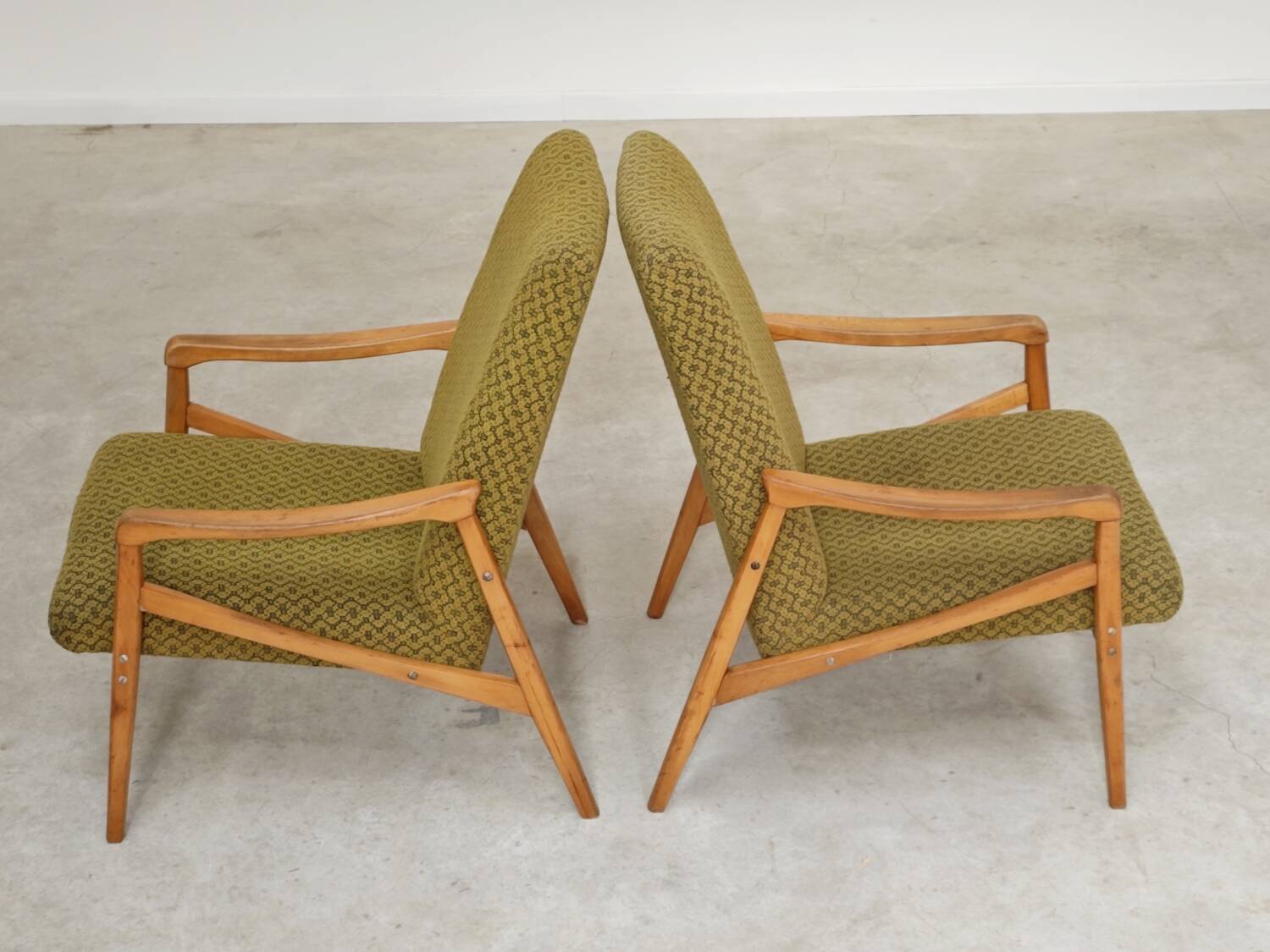 Pair of light green armchairs by Jiri Jiroutek for Interier Praha, 1960