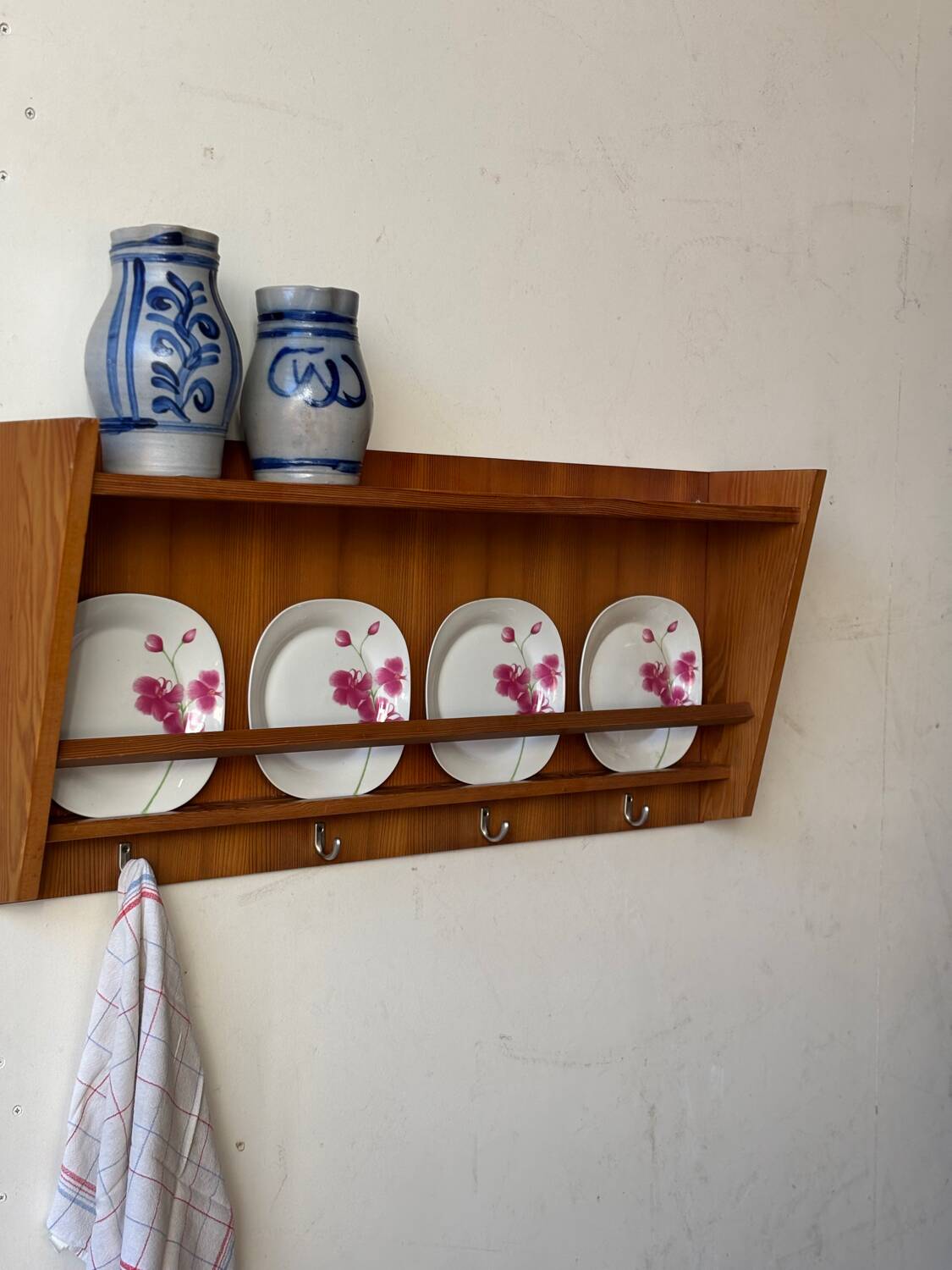 Vintage wooden kitchen wall unit – 1960s/70s