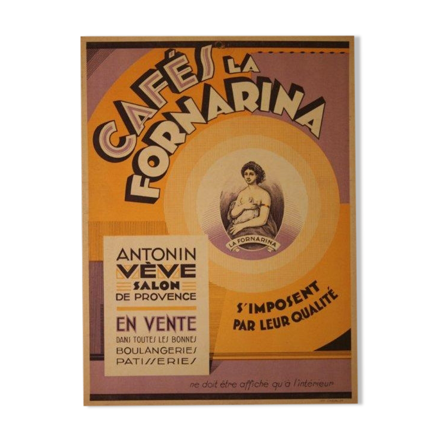 Advertising card Cafés La Fornarina Salon de Provence