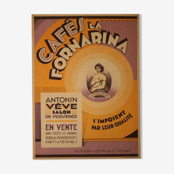 Advertising card Cafés La Fornarina Salon de Provence