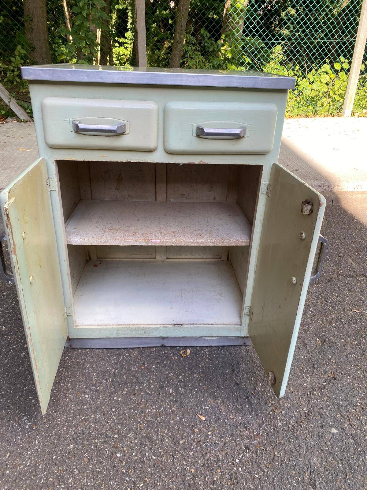 Meuble de cuisine buffet vintage années vert d'eau esprit mado