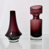 Postmodern Pair of Glass Vases by Tamara Aladin for Riihimaen Lasi Oy, Finland