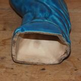 Bird, cracked blue raptor in ceramic