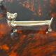 Set of 6 silver-plated cat knife rests