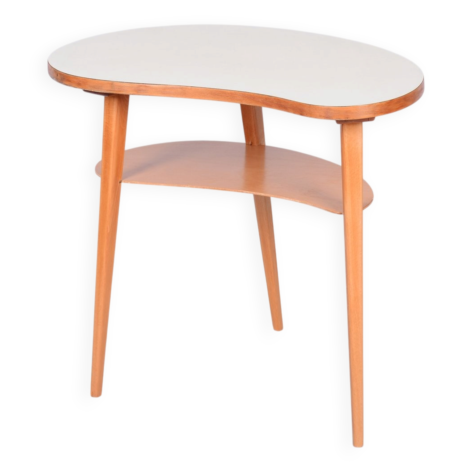 Mid-Century Side Table in Beech and Plywood, Czech, 1950s