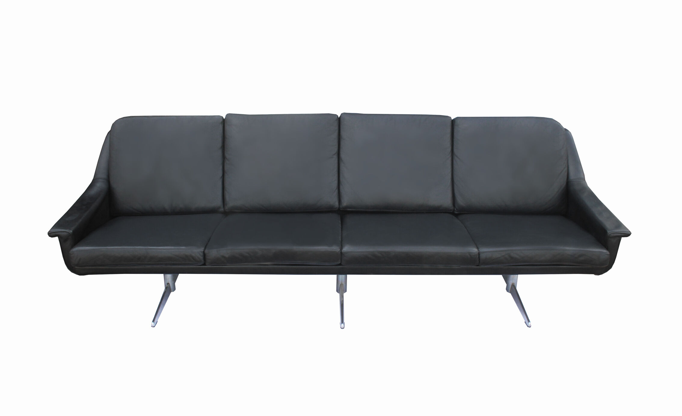 1960s leather 4-seater sofa