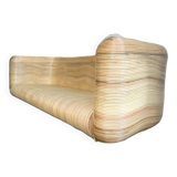 Curved wicker living seat / sofa