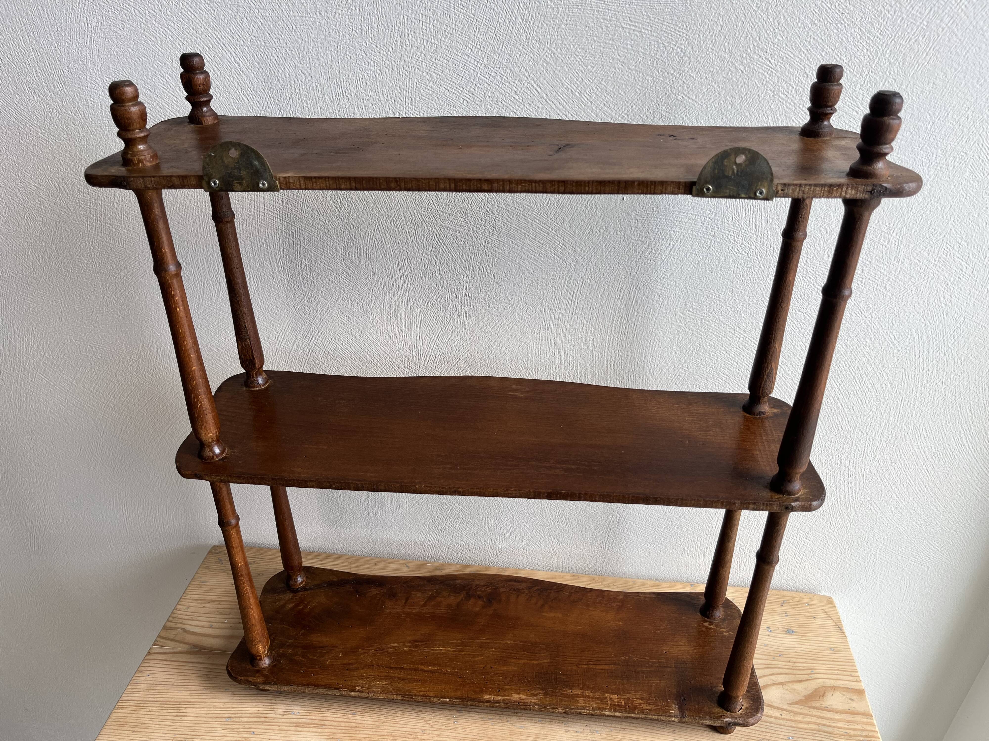 Old wooden reel shelf