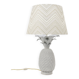 Hollywood Regency table lamp in the shape of a white pineapple, style of Tommaso Barbi, Italy, 1970s.