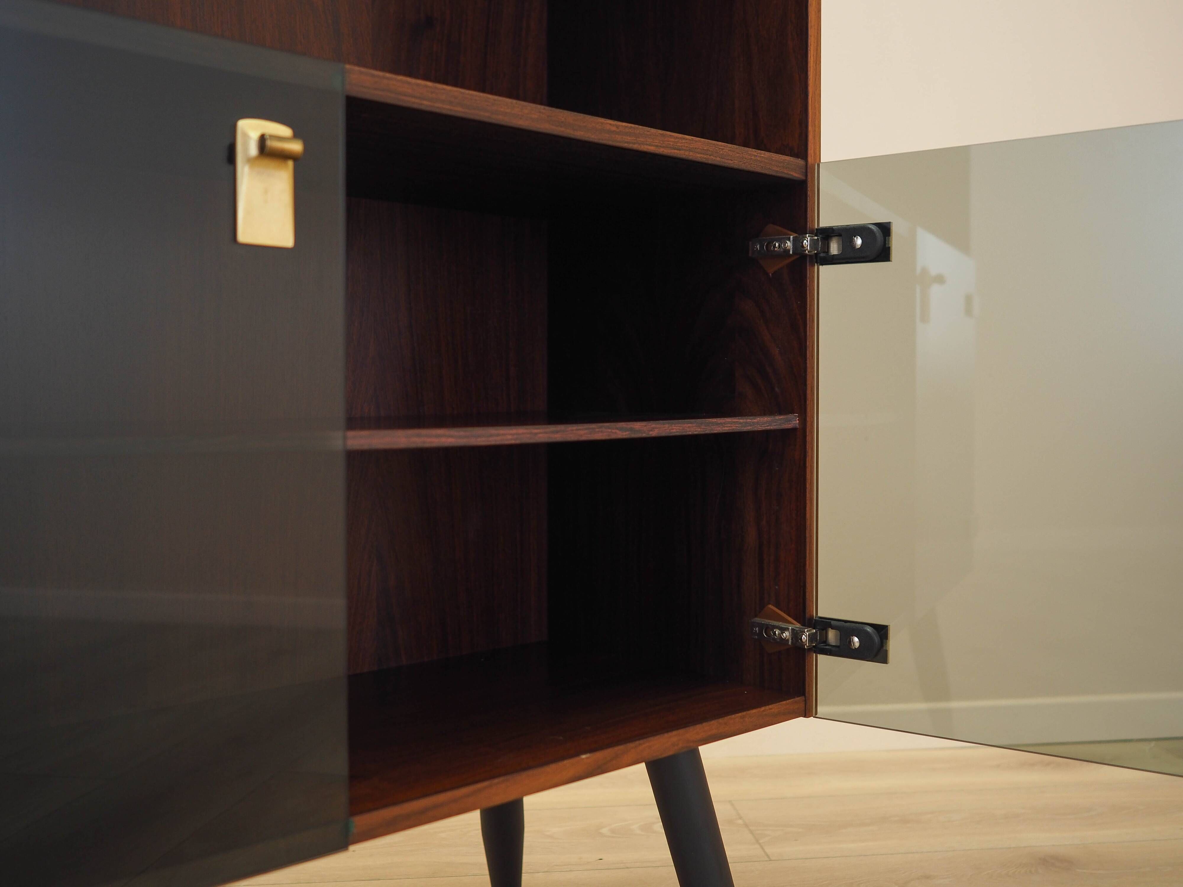 Danish Display Cabinet with Glass Doors and Contrasting Finish, 1970s