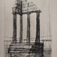 Bernard Buffet : Temple en ruine (Pompéi) - Gravure originale