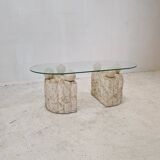 Magnussen Ponte Mactan Stone Coffee or Fossil Stone Table, 1980s