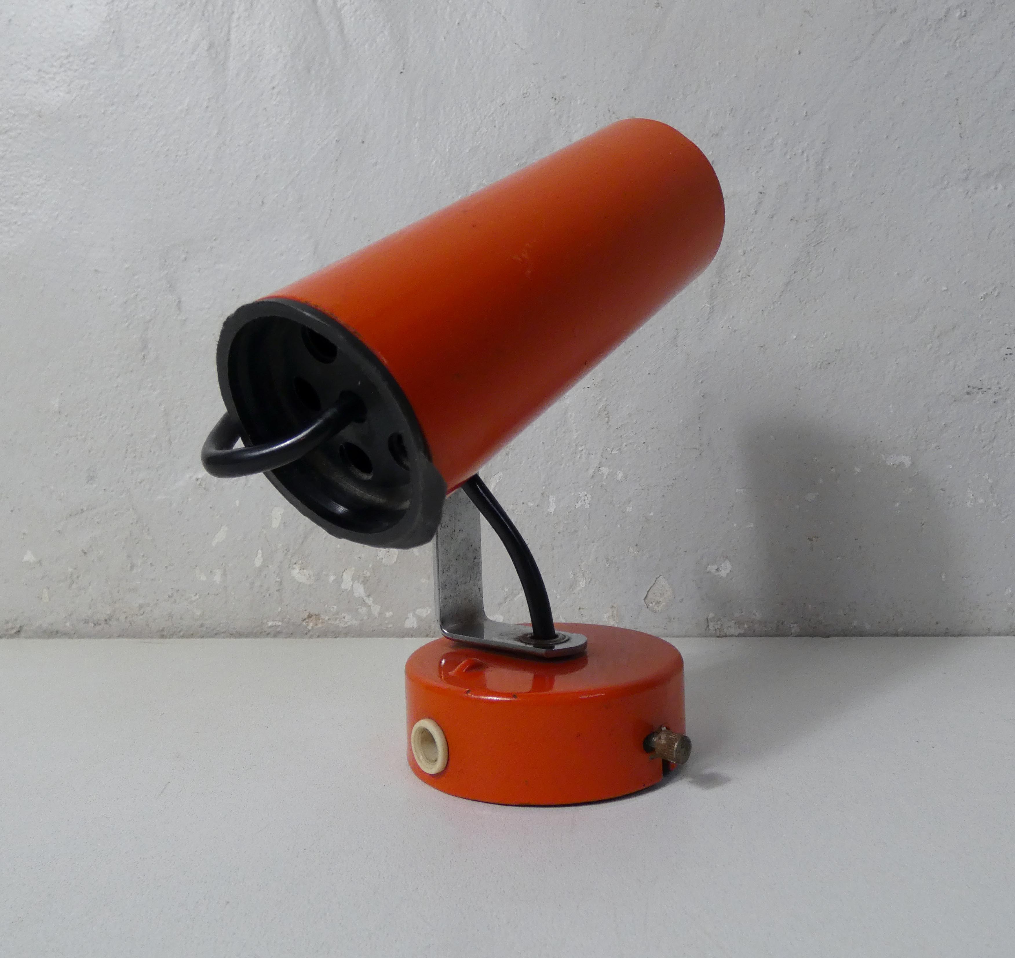 Adjustable wall lamp spot Orange Space Age