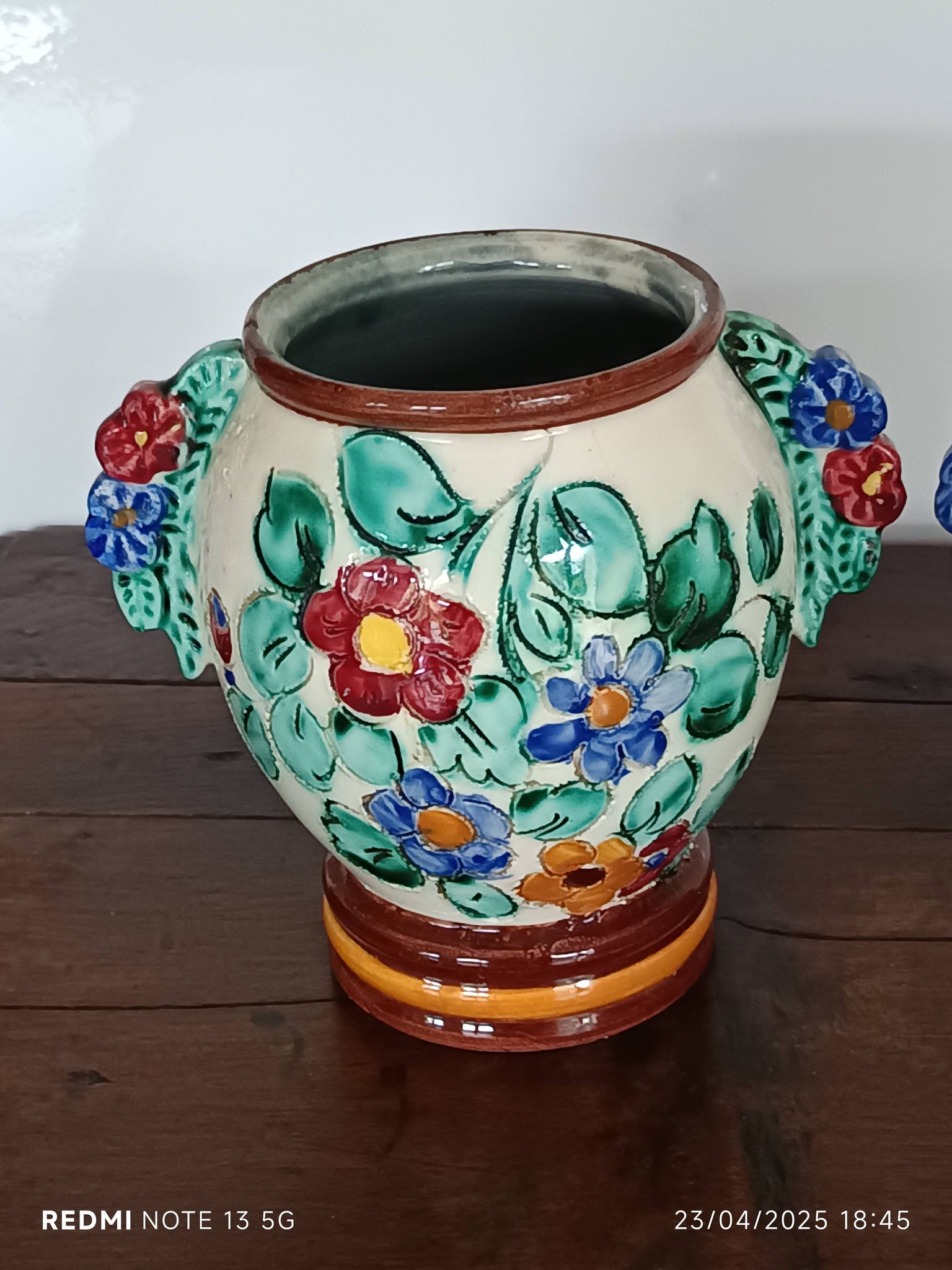 Paire de vases à oreilles Cerart Monaco 1950/1960