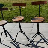 Three industrial workshop stools from the 50s/60s