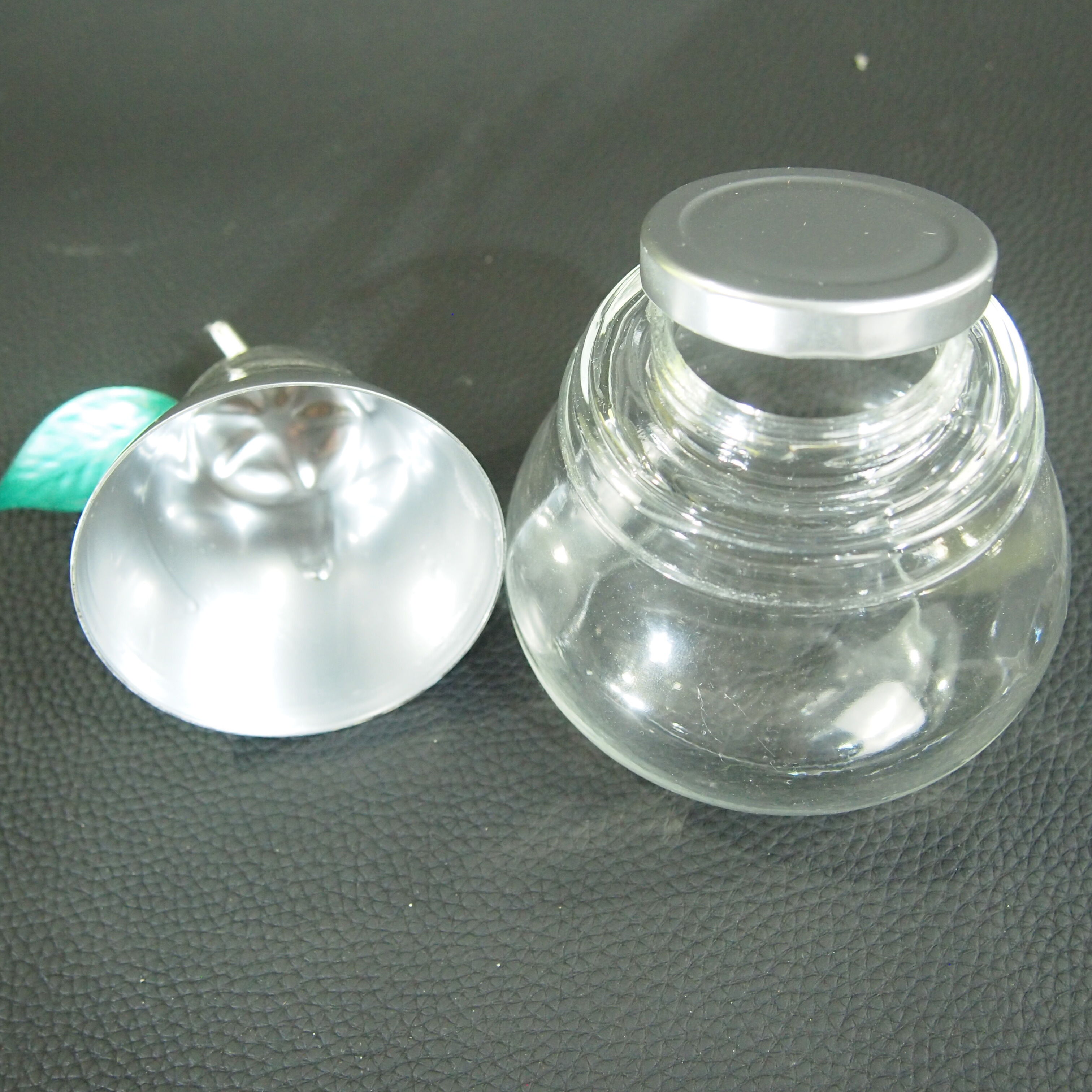 Pineapple and pear glass candy boxes