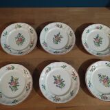 Dessert plates porcelain Lunéville Bouquet Flowers dpc 122276