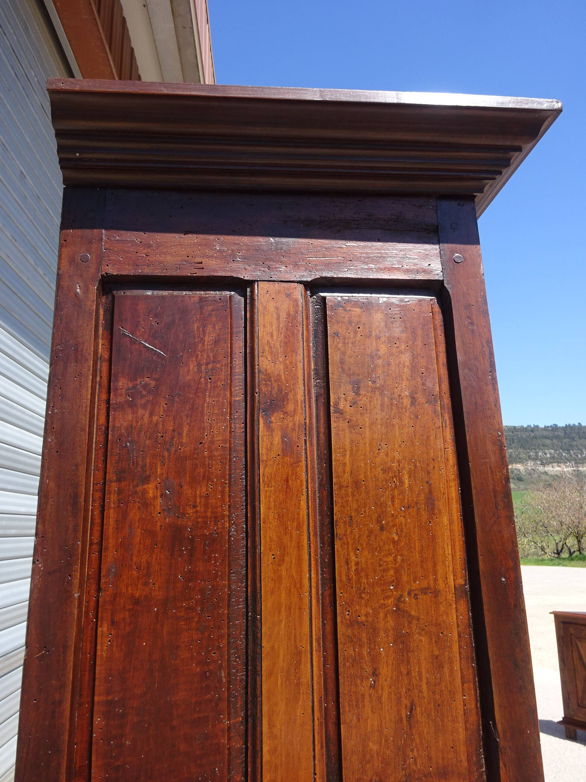 Antique Louis XIII wardrobe, diamond points