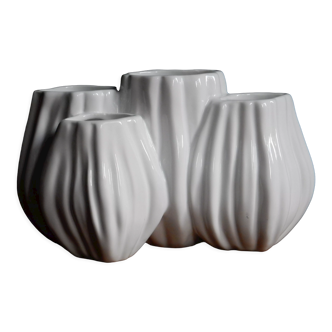 Vase blanc en céramique design Sia