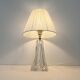 Vintage daum france 1960 crystal lamp base with pleated shade