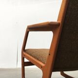 Mid-century model 100 rocking chair in Danish teak by Søren Georg Jensen for Kubus Møbler, 1960s.