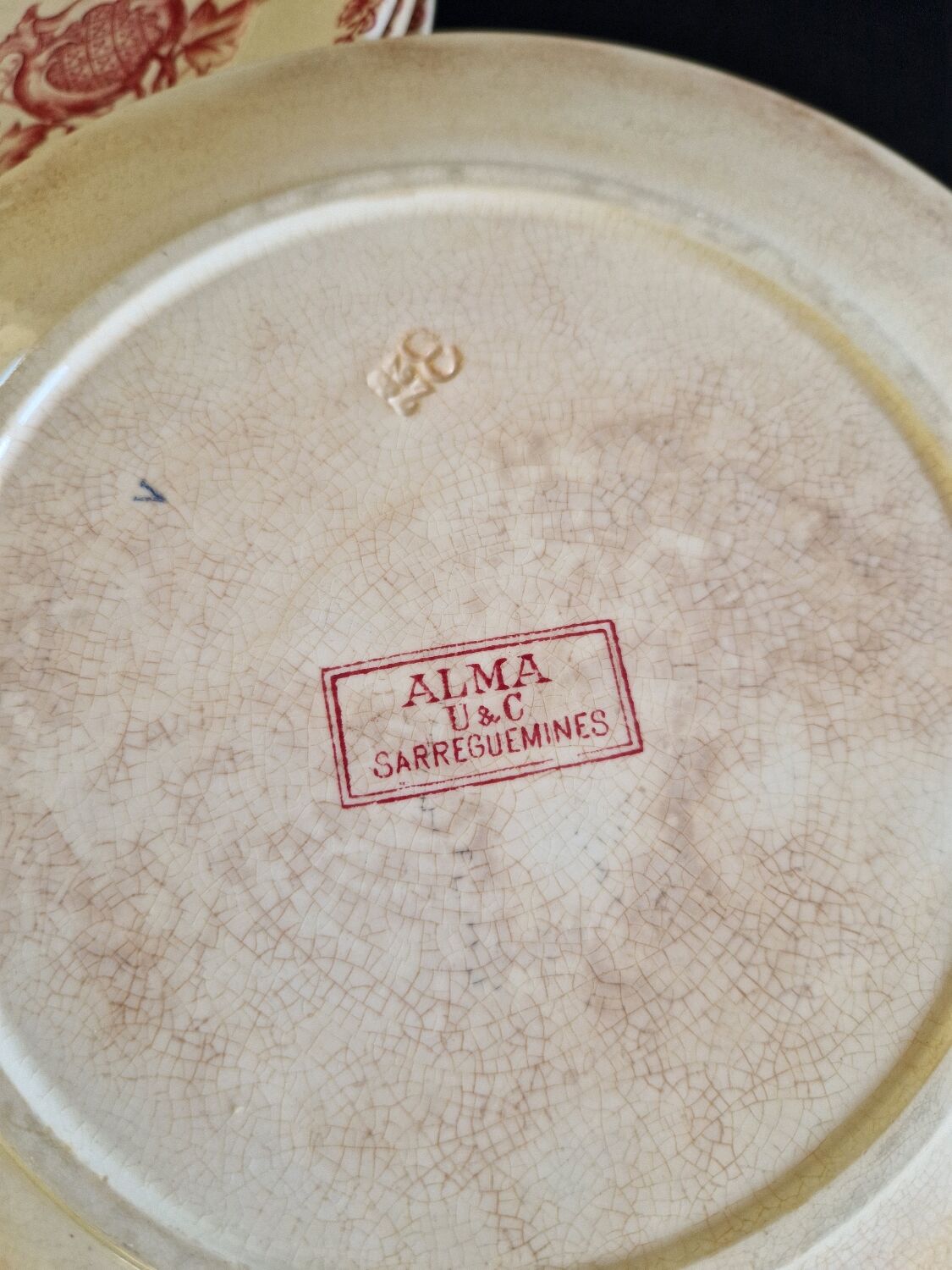 Set of 6 dinner plates from Sarreguemines, Alma model