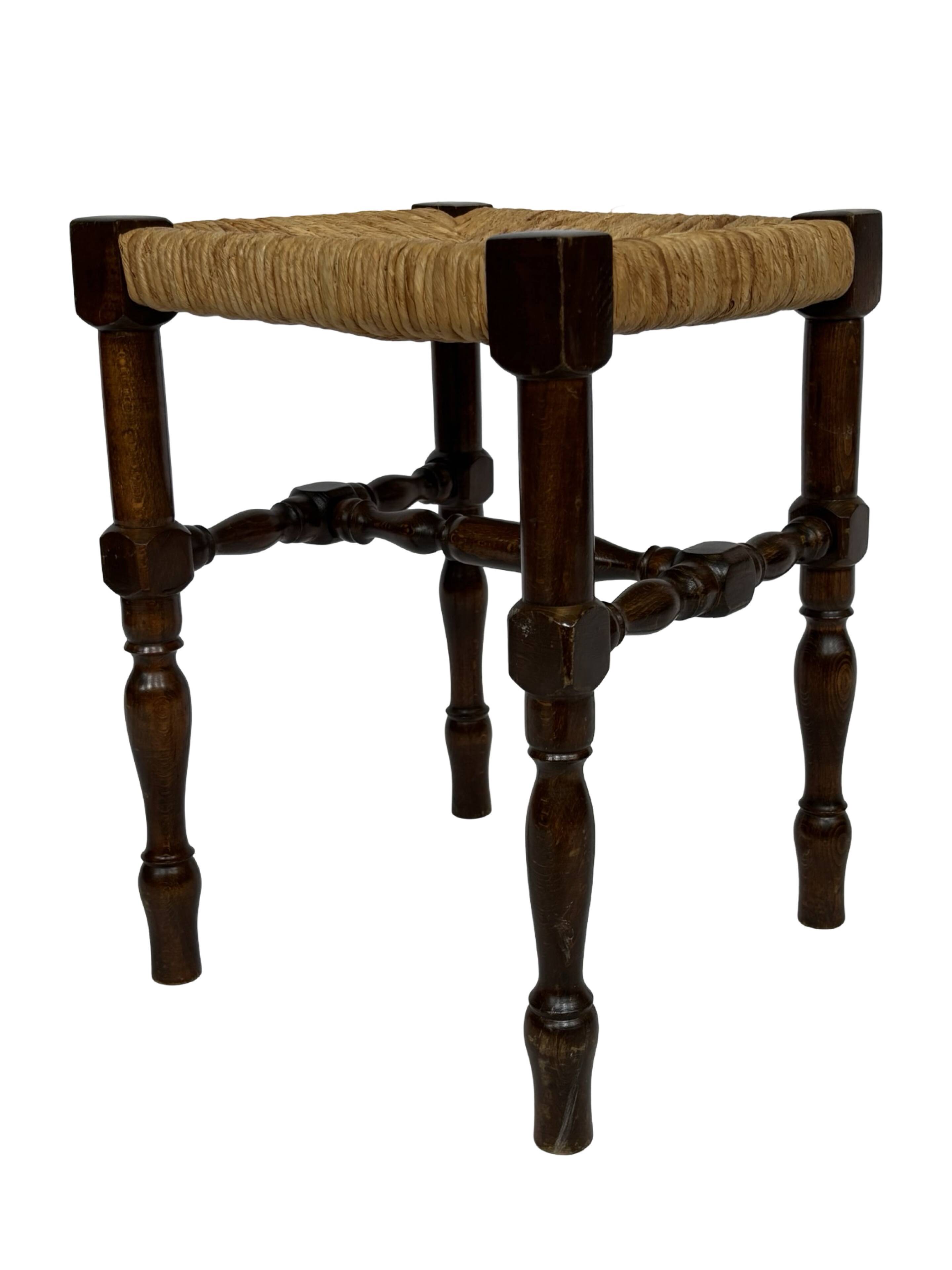 Vintage stool side table design brutalist design 60's oak