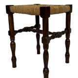 Vintage stool side table design brutalist design 60's oak