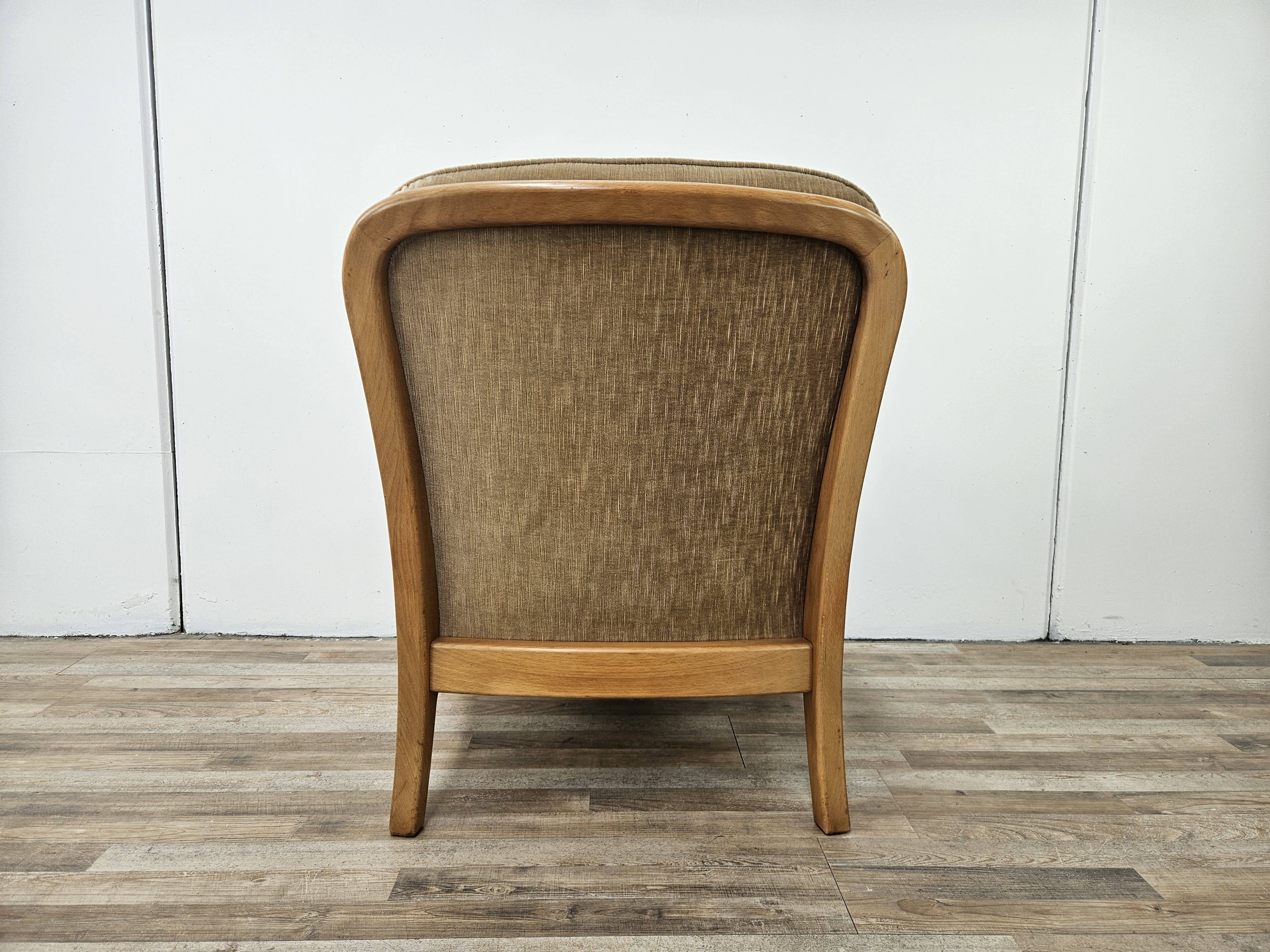 70s beech living room armchair