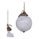 Opaline and brass mid-century caged pendant