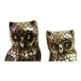 Duo of brass owls