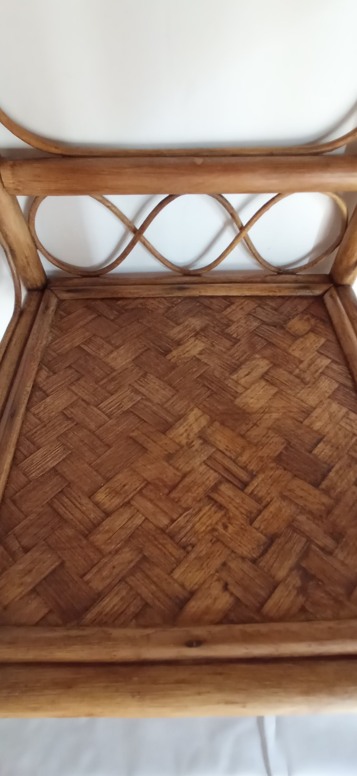 Vintage rattan shelf