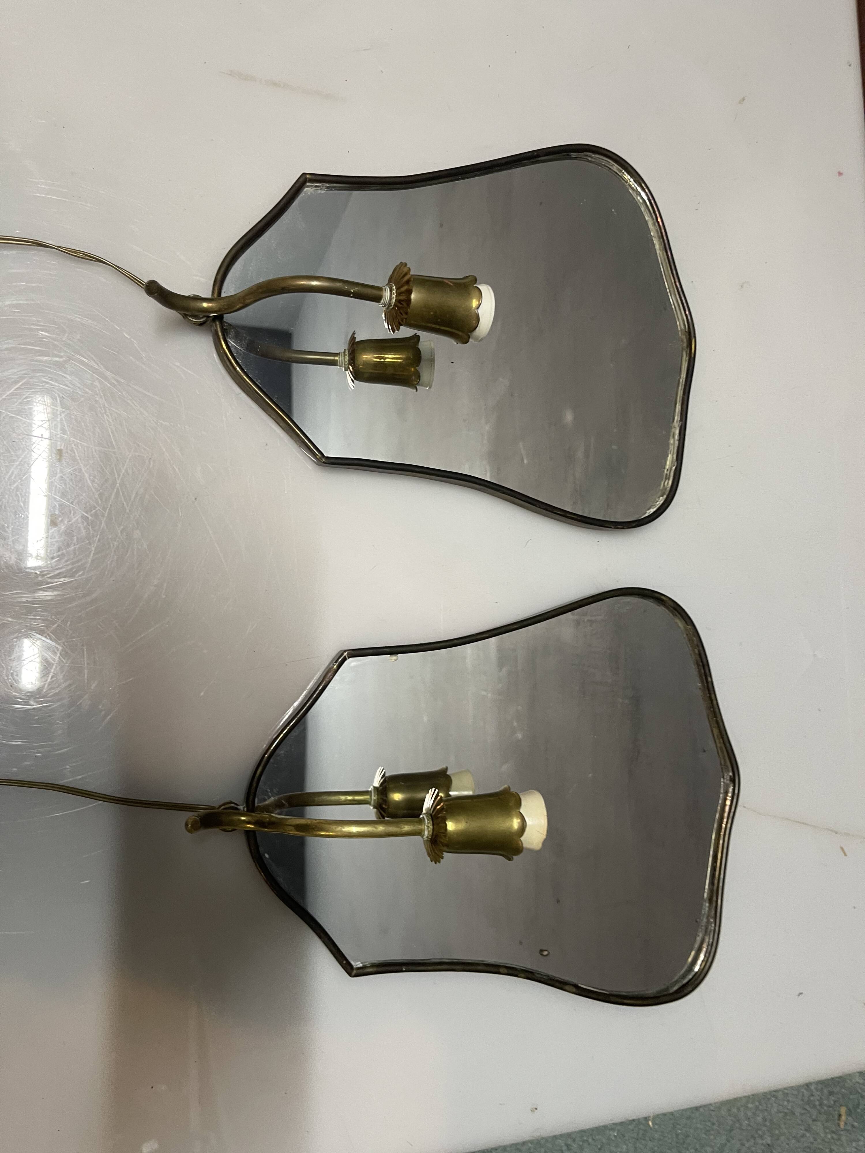 Art Deco Brass Mirrored Sconces Set of 2 1950’s
