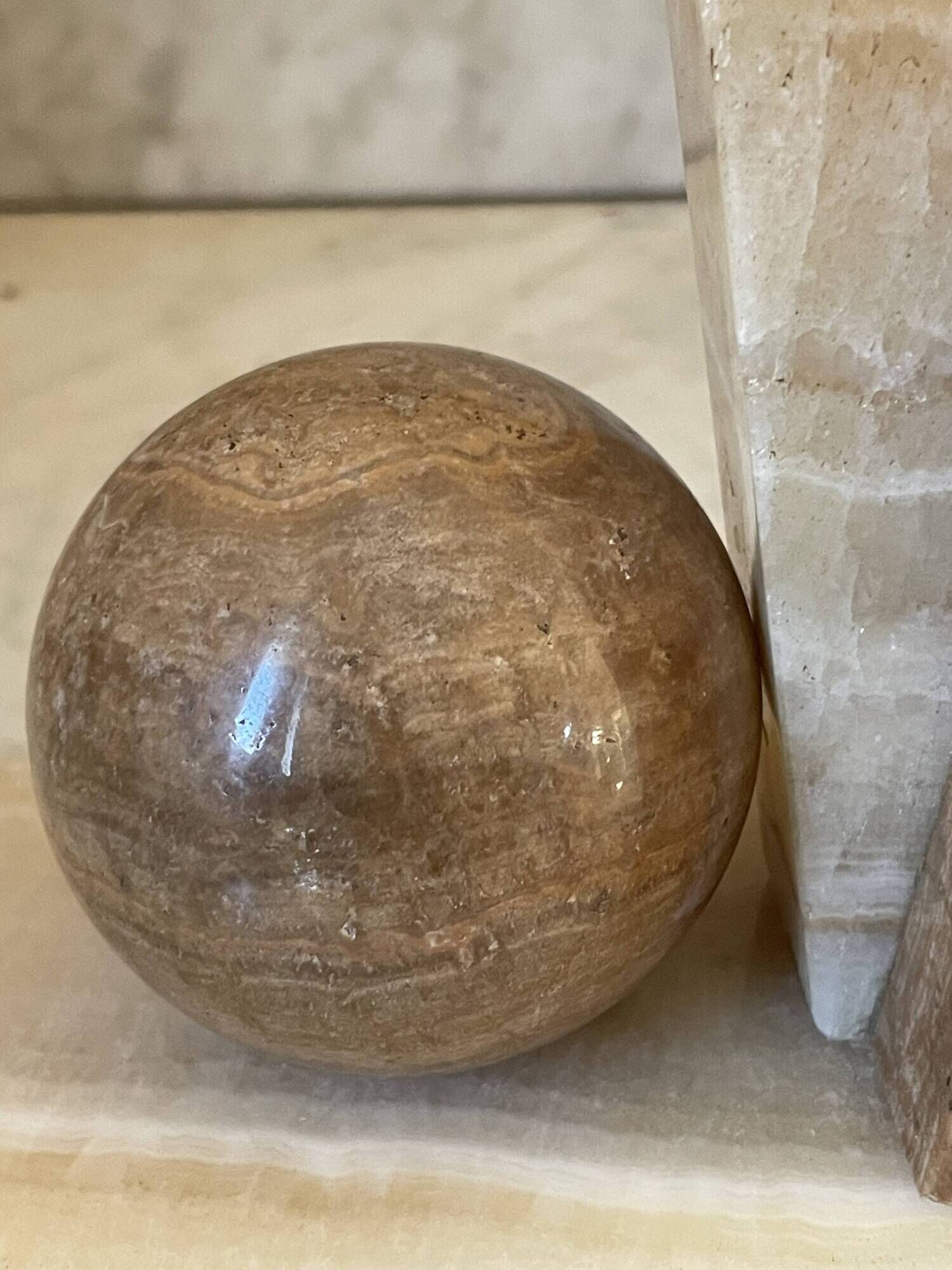 Pair of marble and onyx bookends